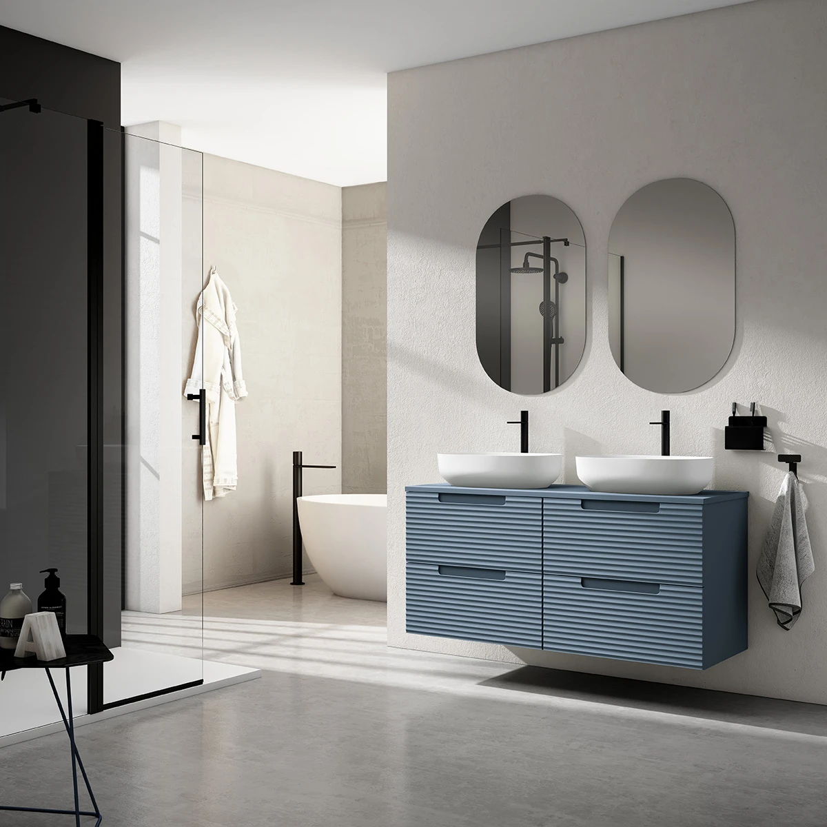 Grooved Bathroom Cabinet Laminated Film four drawers Grooved Bathroom Cabinet Laminated Film four drawers