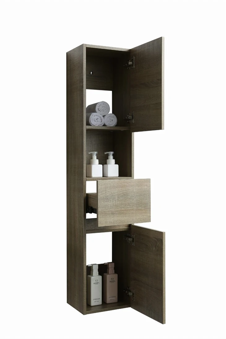 Modern American Wall - Mounted Melamine Mirror Cabinet With Side Cabinet