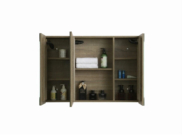 Modern American Wall - Mounted Melamine Mirror Cabinet With Side Cabinet