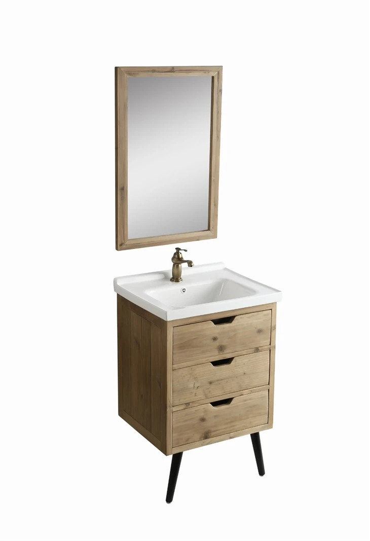Simple Single Style Antique Wood Bathroom Dressing Table