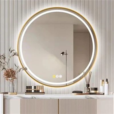 מראת קיר מוארת LED נגד ערפל מראות אמבטיה איפור עם רצועה