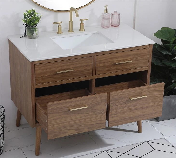 42 Inches Melamine Bathroom Vanity With Resin Countertop